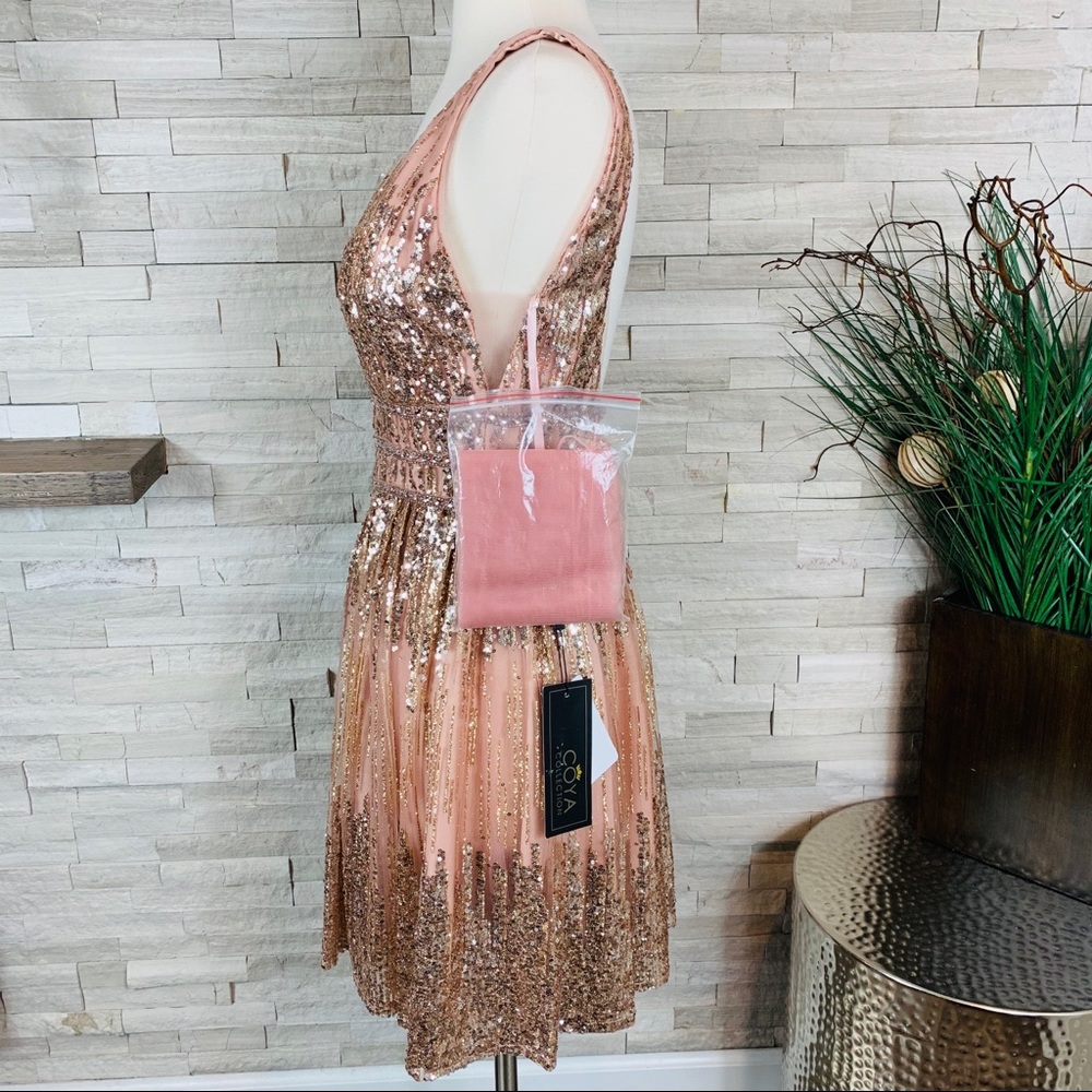 Coya Collection NWT Small Formal Rose Gold Dress - Picture 8 of 12